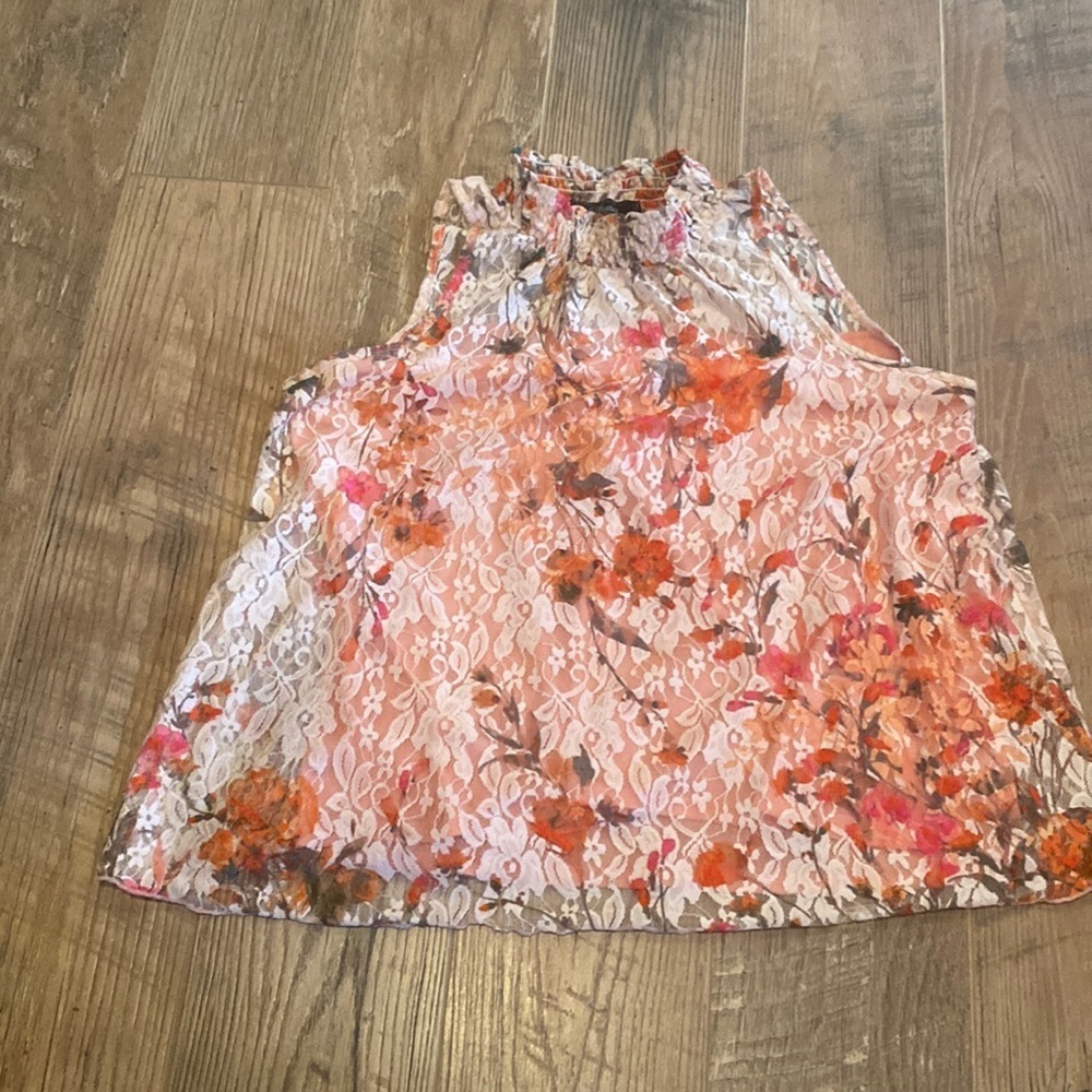Status Women’s Floral Sleeveless Blouse Size Small